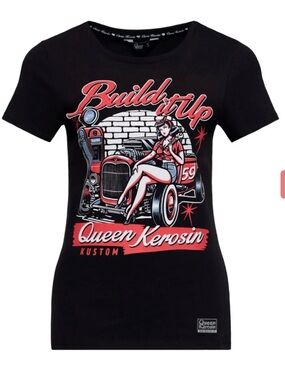 Retro Rockabilly Greaser 'Build It Up' Pin up Tee